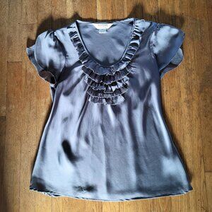 Allison Taylor Petite Ruffle Neck Blouse - Petite Medium - EUC